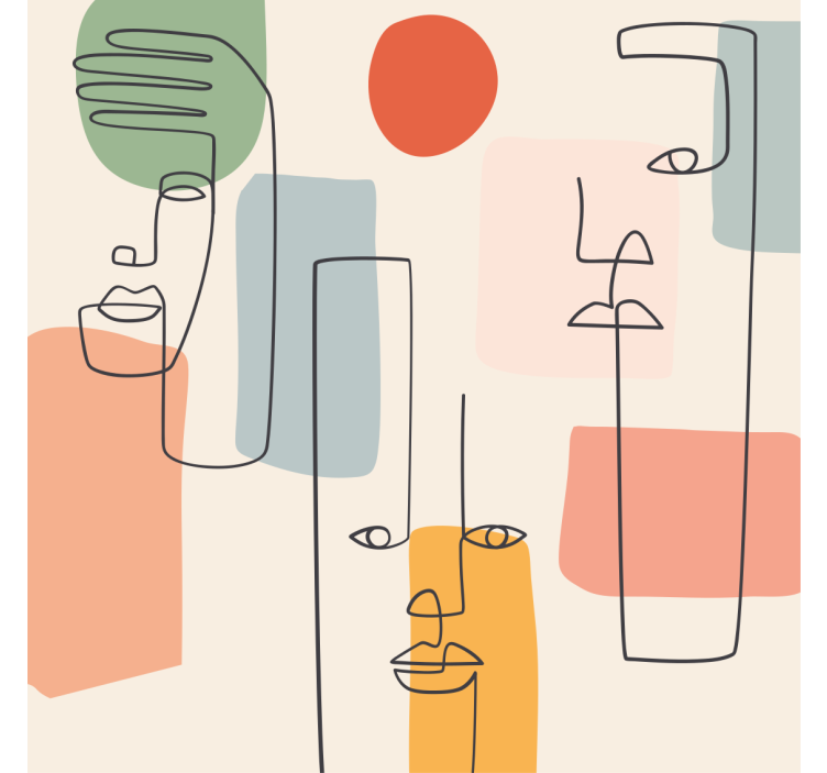 Papier peint formes géométriques art mural minimaliste - TenStickers