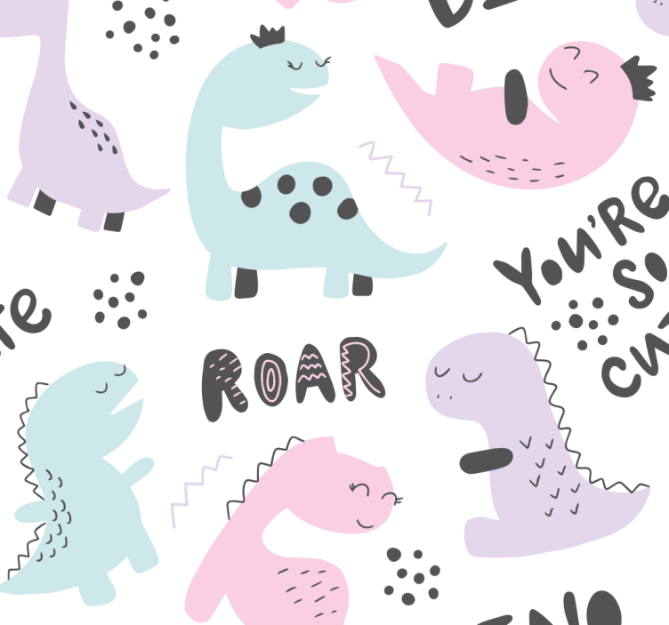 Papier peint dinosaures princesse dino - TenStickers