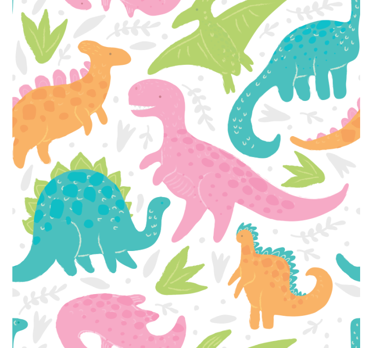 Papier peint dinosaures couleurs pastel - TenStickers