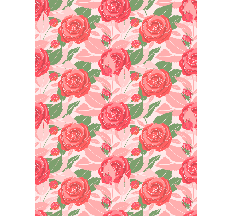 Papier peint bureau roses sur fond rose - TenStickers