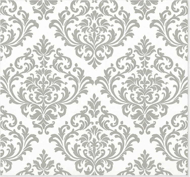 Papier peint salon motif baroque gris - TenStickers