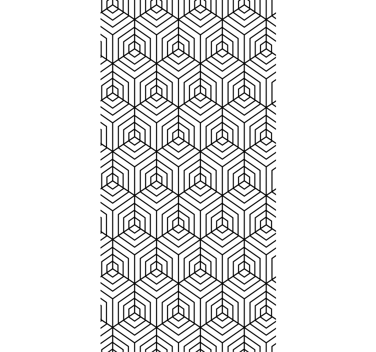 Papier peint moderne hexagones noirs et blancs - TenStickers
