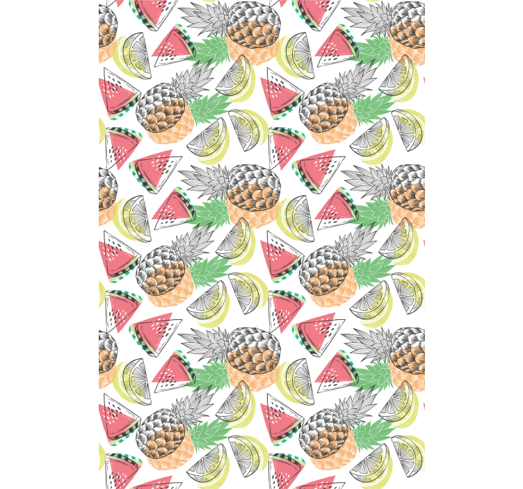 Papier peint moderne motif coloré fruits d'été - TenStickers