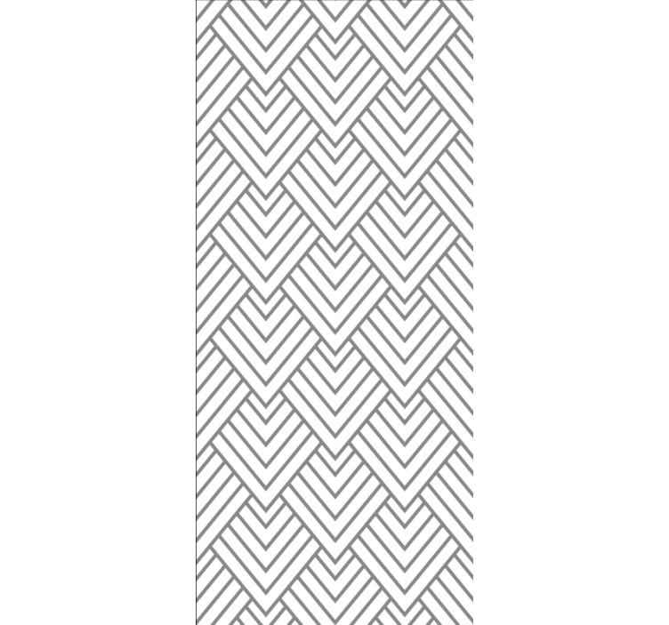 Papier peint salle de bain motif chevrons gris - TenStickers