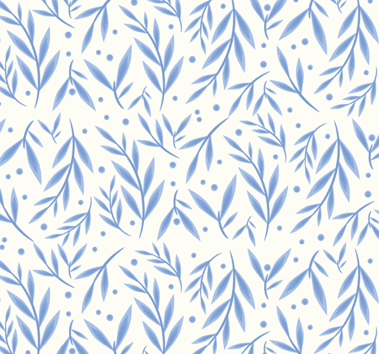 Papier peint salle de bain motif bleu et blanc - TenStickers