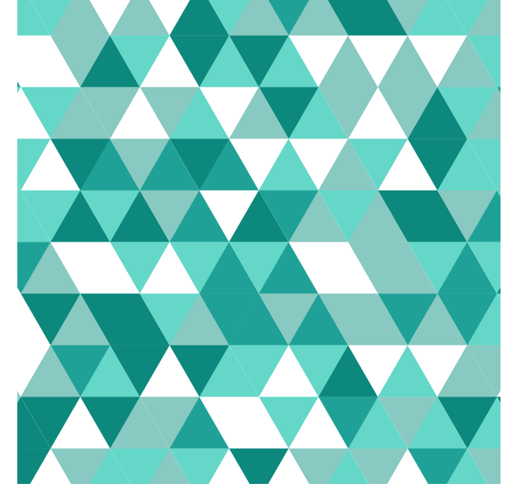 Papier peint salon nuances triangulaires turquoise - TenStickers