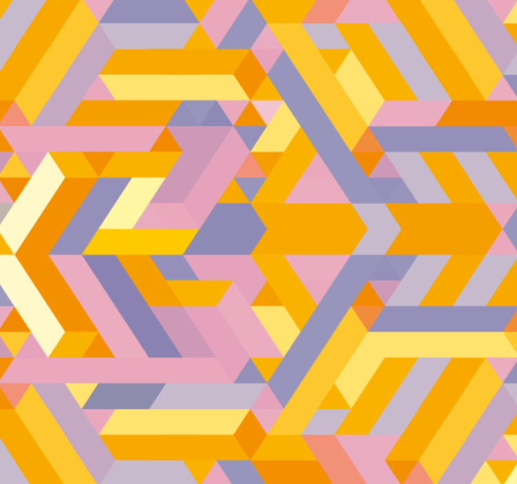 Papier peint salle de bain motif géométrique superposé - TenStickers