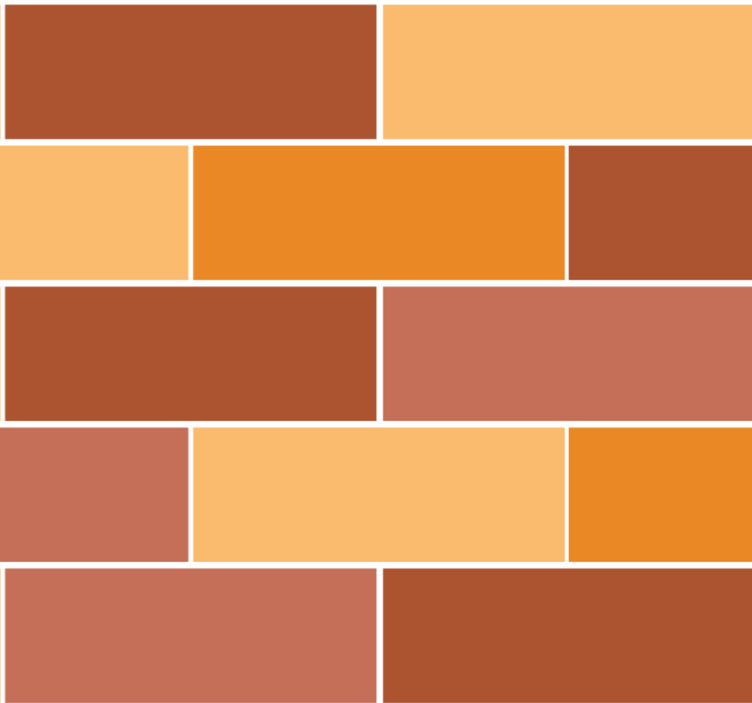 Papier peint salle de bain motif brique coloré - TenStickers