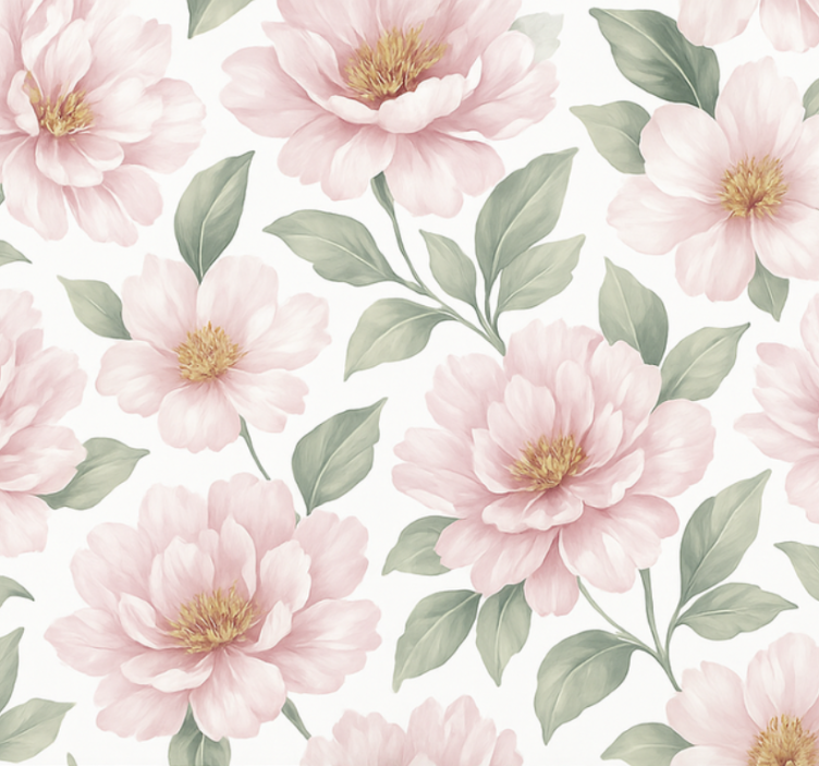 Papier peint salon pivoine pastel floral - TenStickers