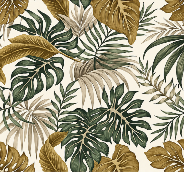 Papier peint salon fleurs neutres - TenStickers