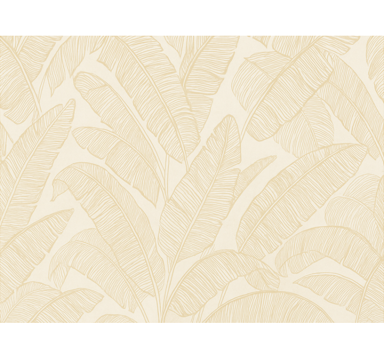 Papier peint salon motif feuilles de bananier beige - TenStickers