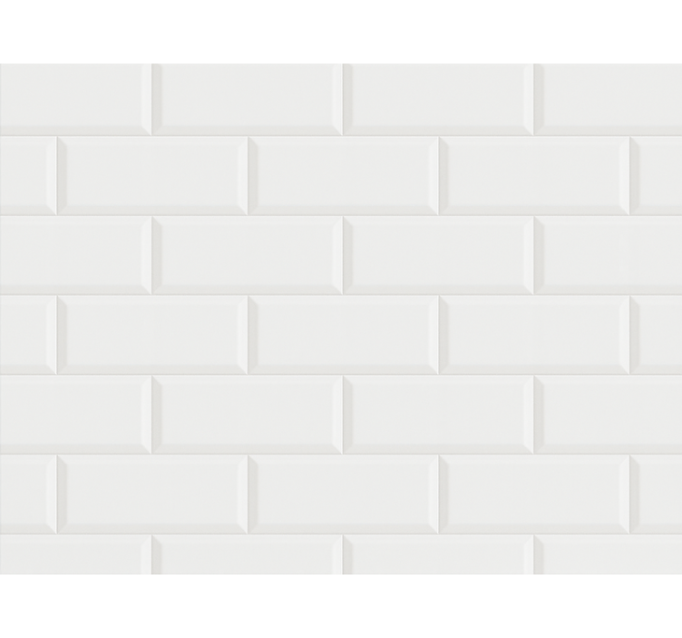 Papier peint salle de bain motif carreaux blancs - TenStickers