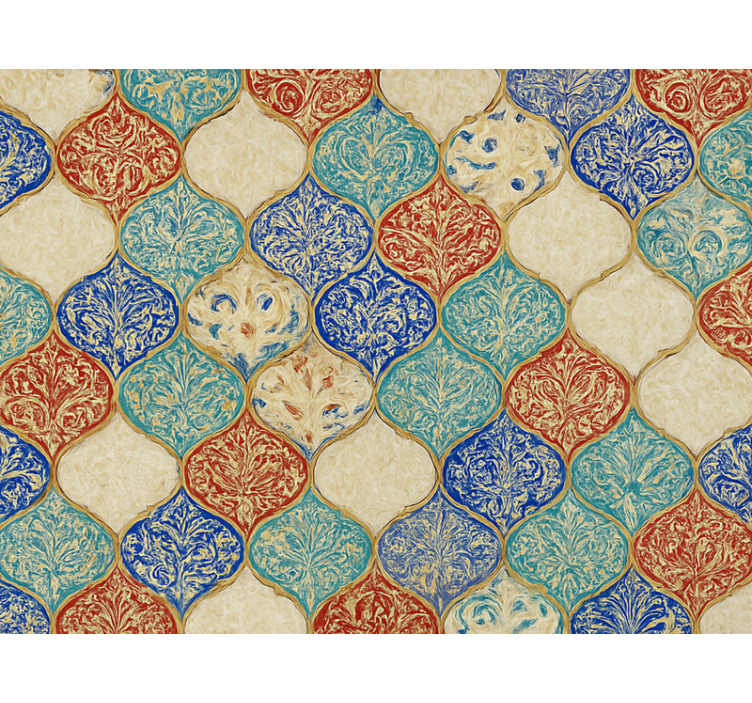 Papier peint salon motif marocain coloré - TenStickers