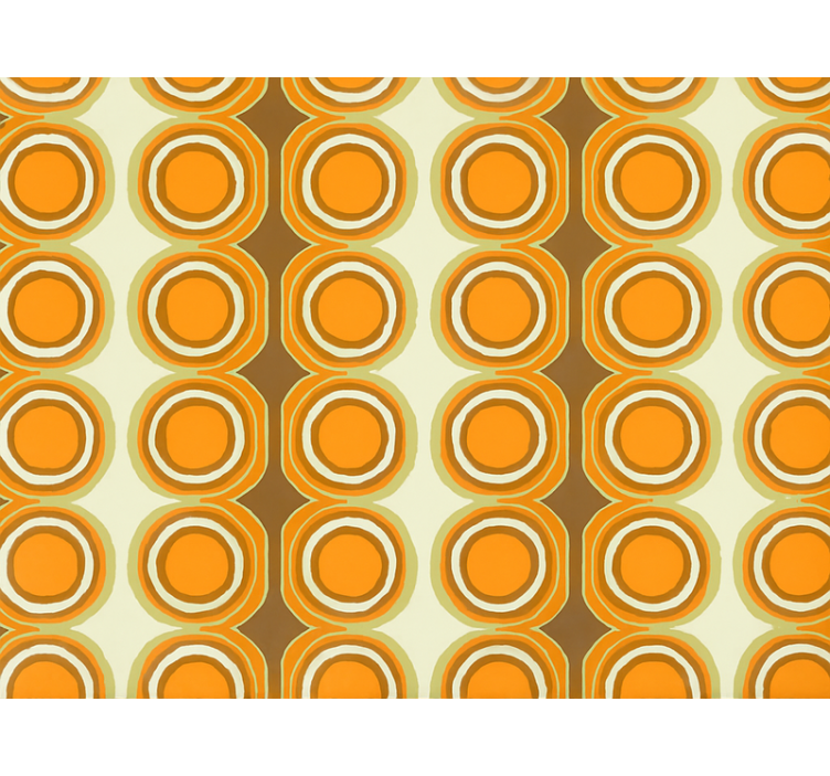 Papier peint salon design cercles orange rétro - TenStickers