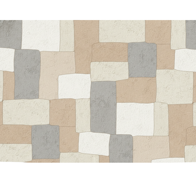 Papier peint carrés blocs texturés neutres - TenStickers