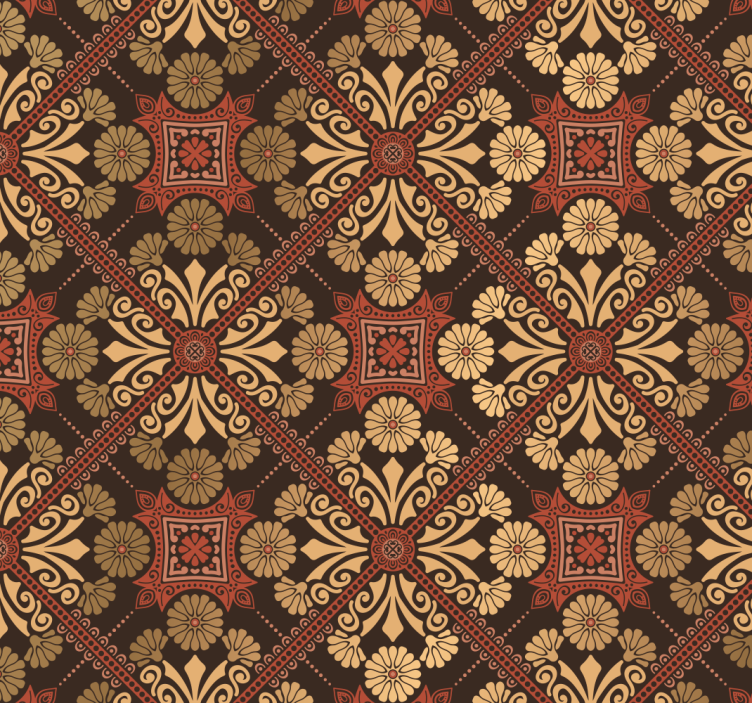 Papier peint baroque style vintage pour chambre - TenStickers