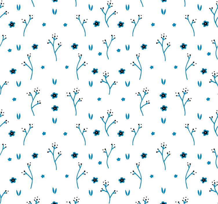 Papier peint nature petites fleurs bleu clair - TenStickers