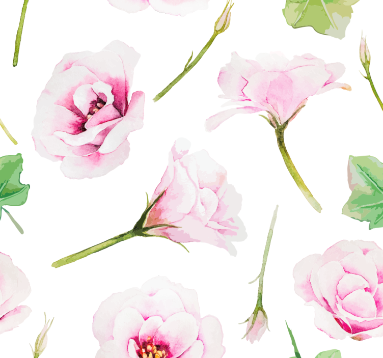 Papier peint nature fleurs roses romantiques - TenStickers