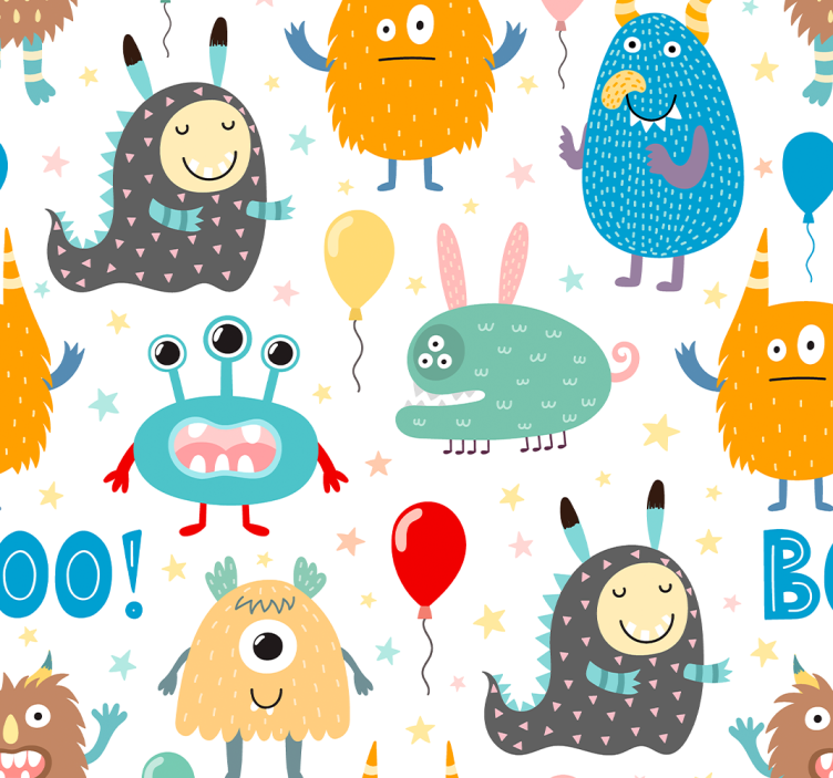 Papier peint animaux monstres festifs - TenStickers
