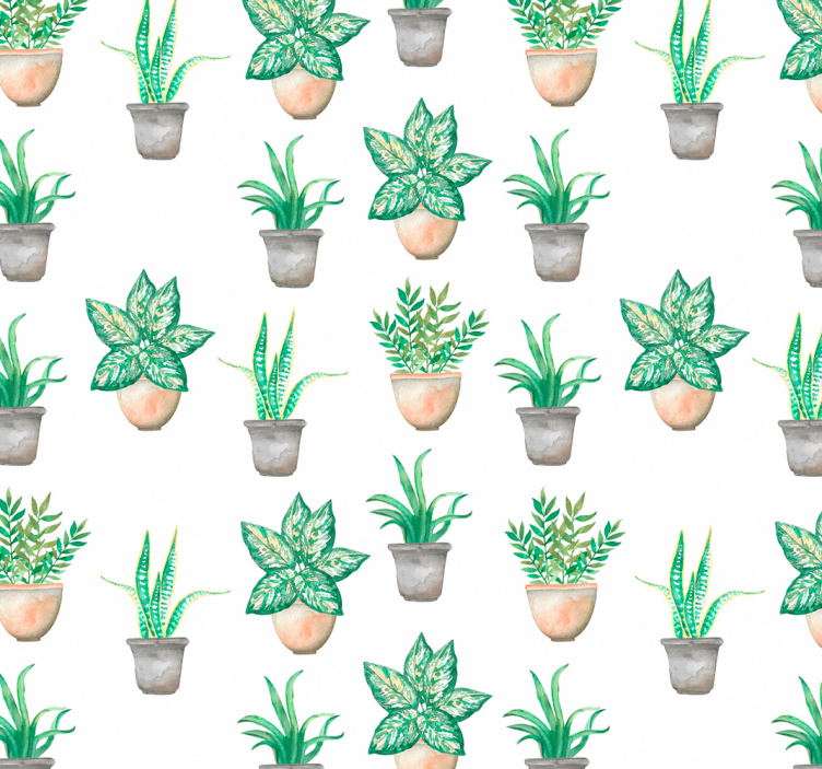 Papier peint cuisine motif plantes d'intérieur - TenStickers