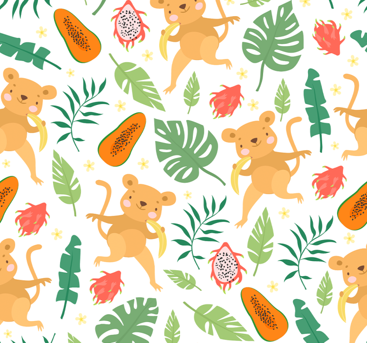 Papier peint animaux Singe tropical dans les branches - TenStickers