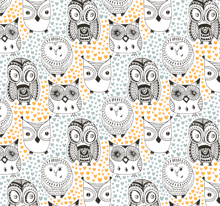 Papier peint animaux motif de hibou - TenStickers