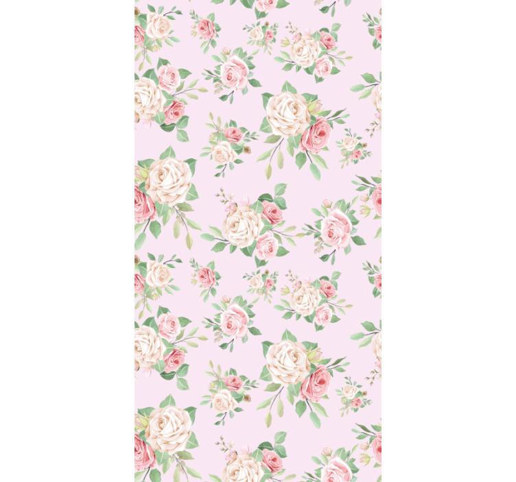 Papier peint fleuri pivoines roses - TenStickers