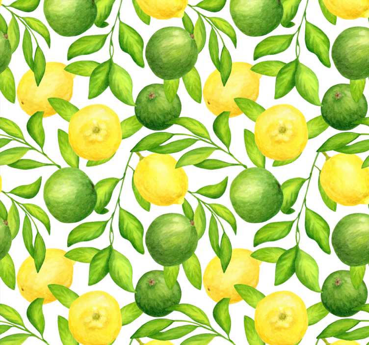 Papier peint nature Citrons et limes - TenStickers