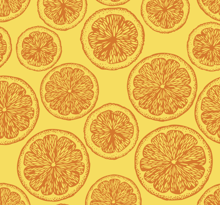 Papier peint orange motif de tranche d'agrumes - TenStickers