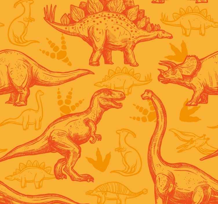 papier peint dinosaures dessin animé de dinosaure - TenStickers