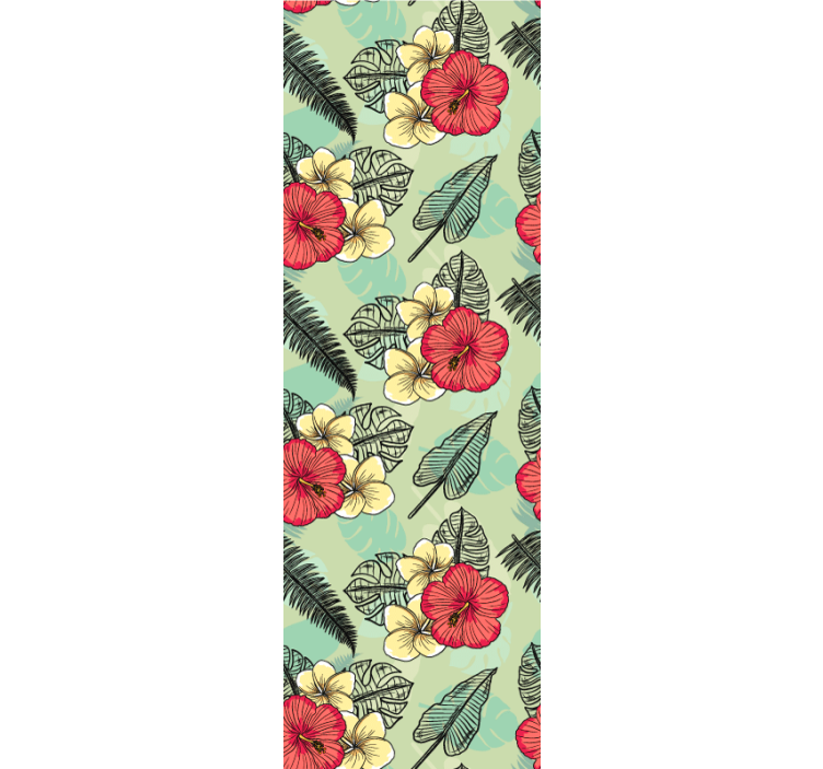Papier peint floral arrangement tropical vert - TenStickers