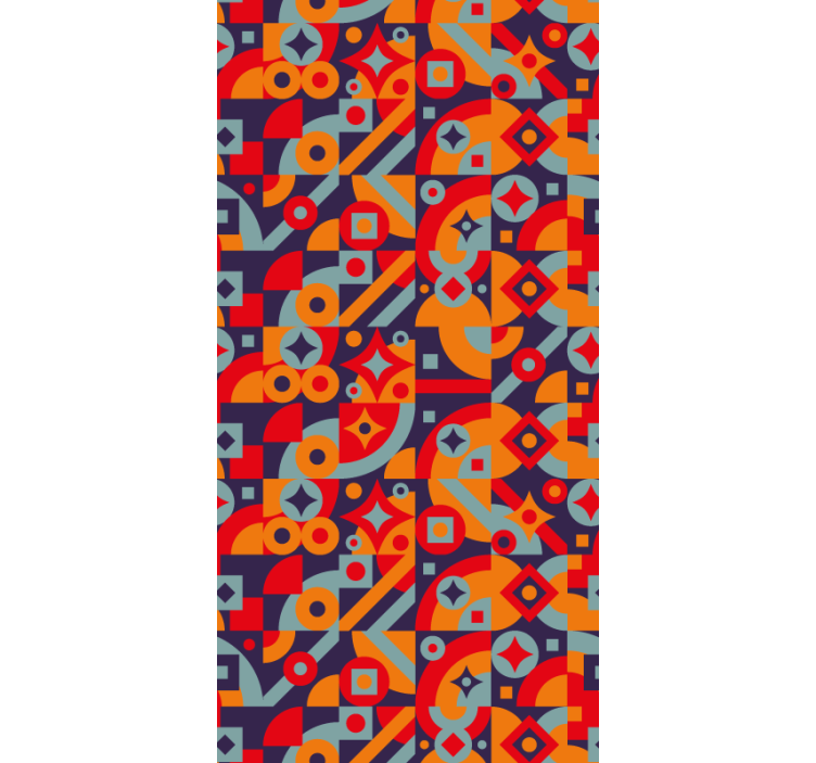Papier peint vintage motifs géométriques - TenStickers
