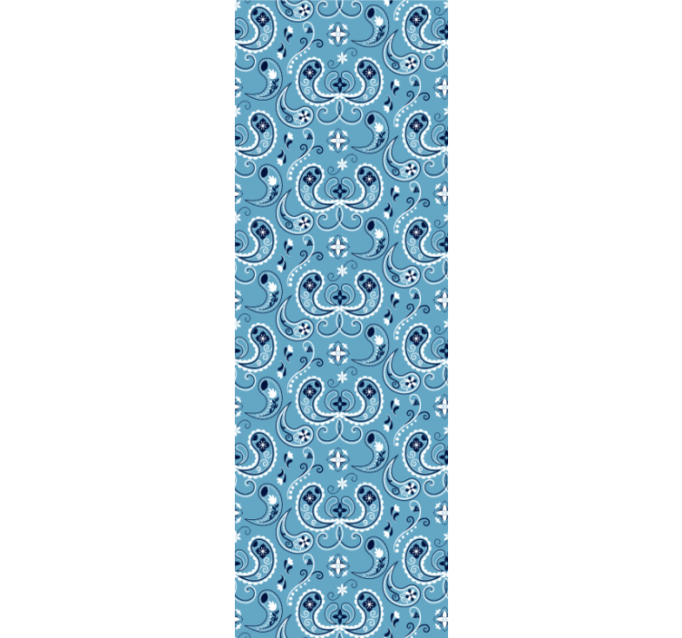 Papier peint bleu motif de carrelage orné - TenStickers