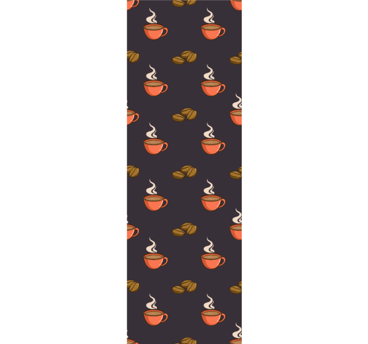 Papier peint cuisine Grains de café et tasse - TenStickers