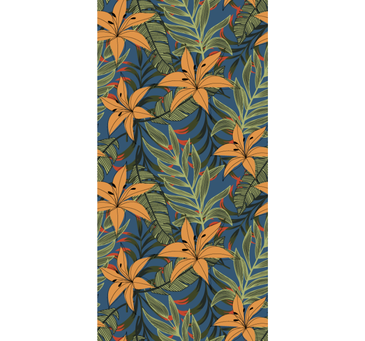 Papier peint floral motif floral exotique - TenStickers