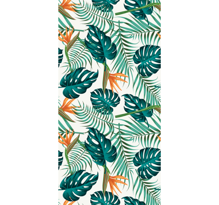 Papier peint cuisine motif flore tropicale - TenStickers