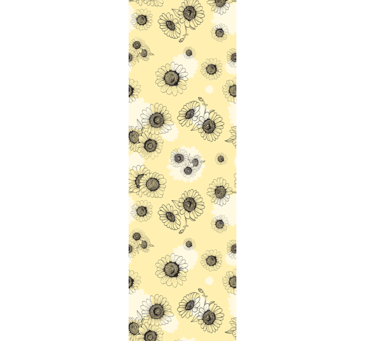 Papier peint marguerites style dessin à la main - TenStickers