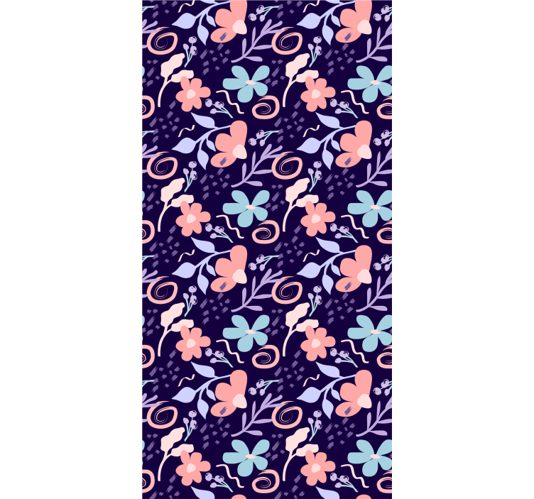 Papier peint floral motif floral violet - TenStickers