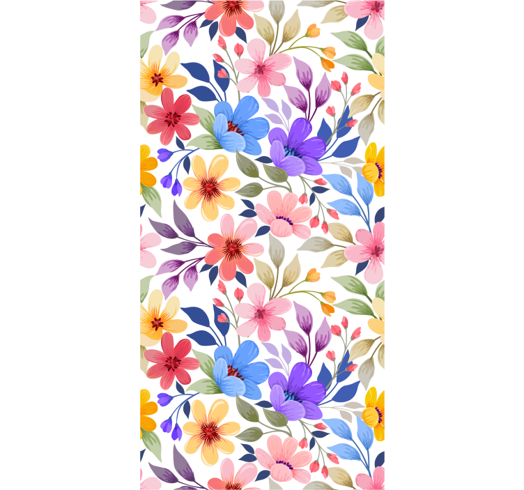 Papier peint fleuri  de fleurs colorées en fleurs - TenStickers