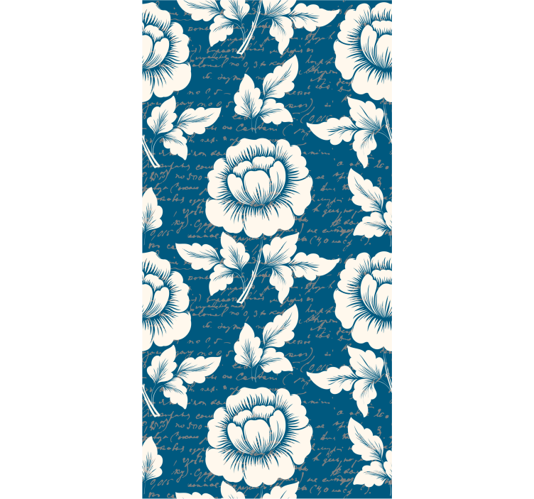 Papier peint fleuri écriture florale élégante - TenStickers