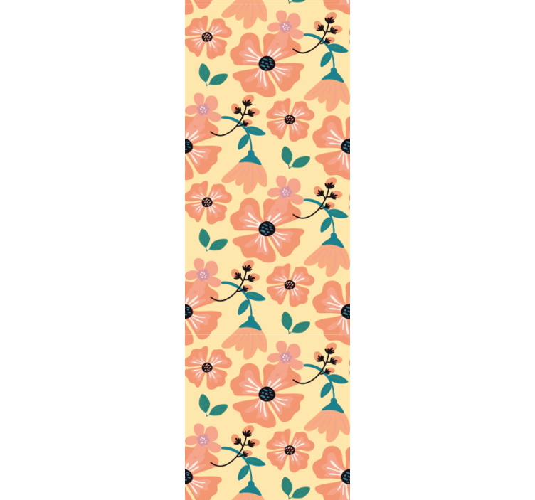 Papier peint floral motif de fleurs épanouies - TenStickers