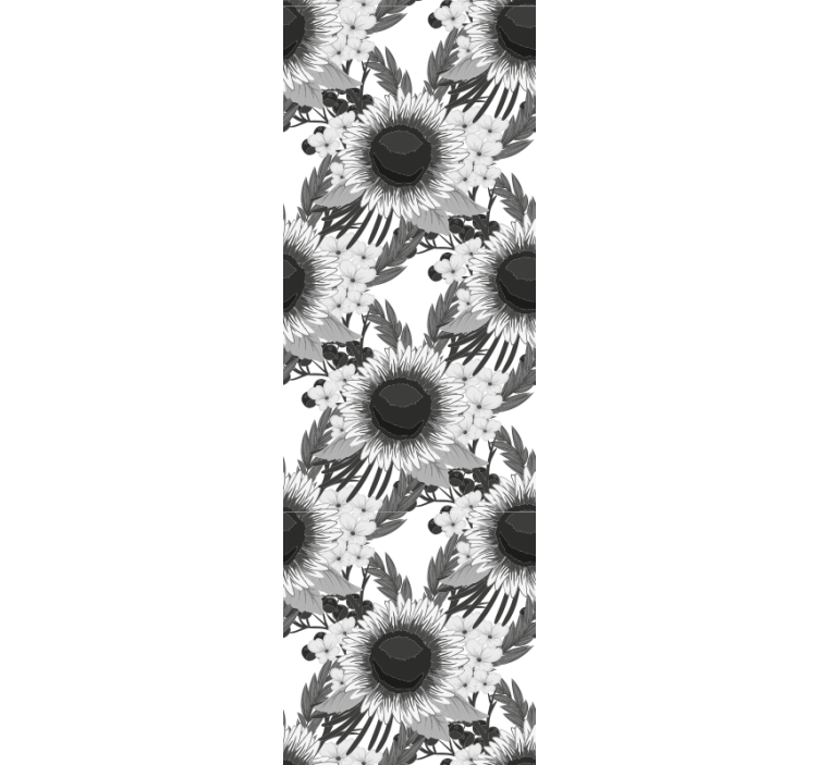 Papier peint floral tournesols monochromes - TenStickers
