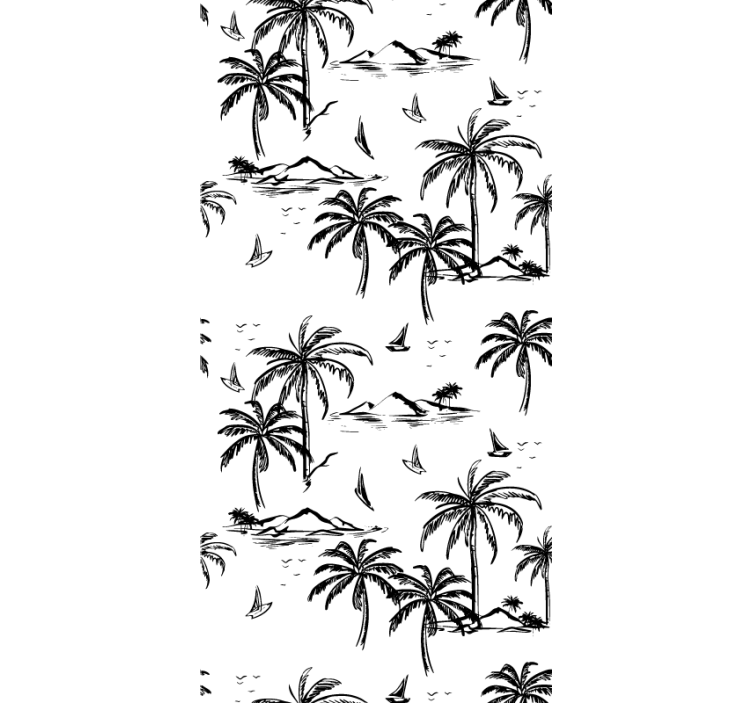 Papier peint jungle paysage d'île tropicale - TenStickers
