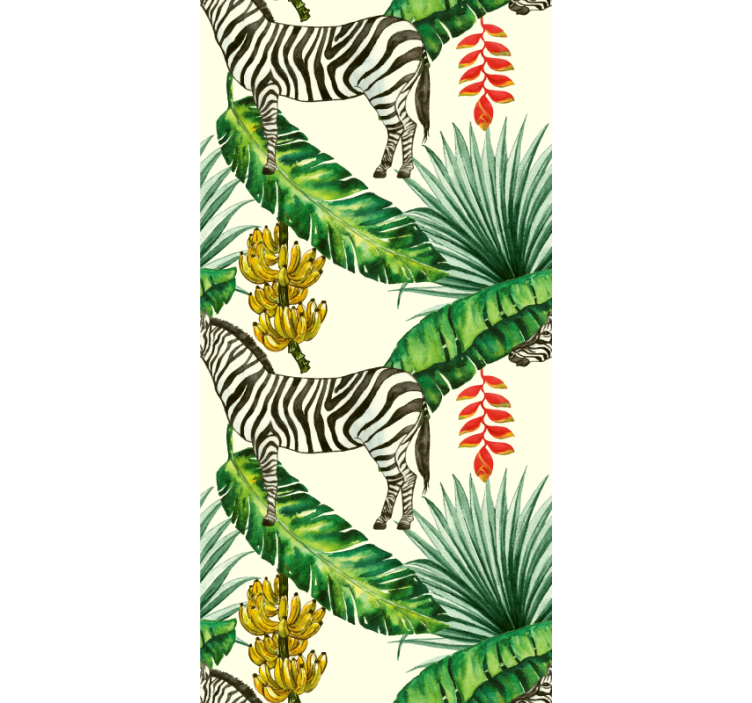 Papier peint animaux imprimé zèbre tropical - TenStickers