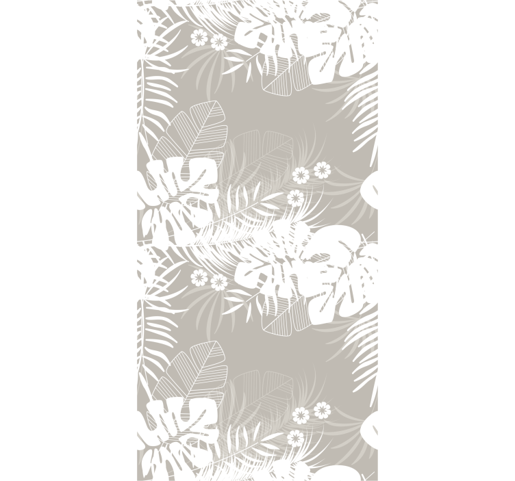 Papier peint nature Feuilles tropicales grises - TenStickers