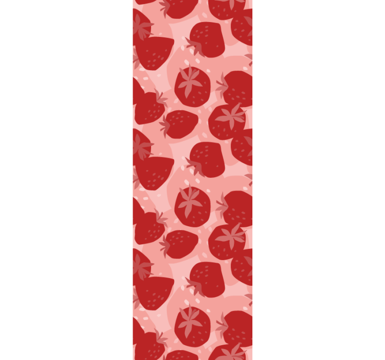 Papier peint floral motif fraise - TenStickers