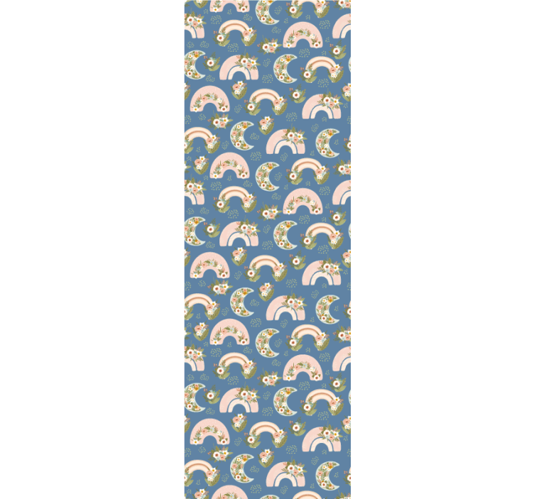 Papier peint chambre bébé arcs-en-ciel floraux - TenStickers