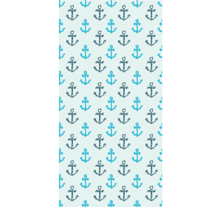 Papier peint salle de bain motif d'ancre nautique - TenStickers