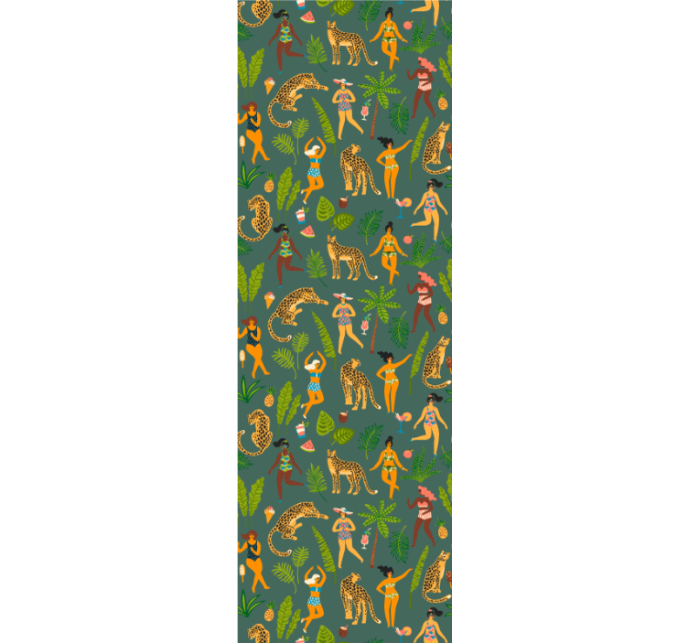 Papier peint animaux motif danse de la jungle - TenStickers