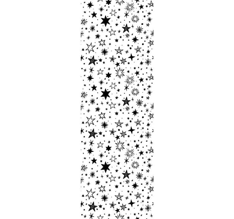 Papier peint étoiles  étoile noire fond blanc - TenStickers